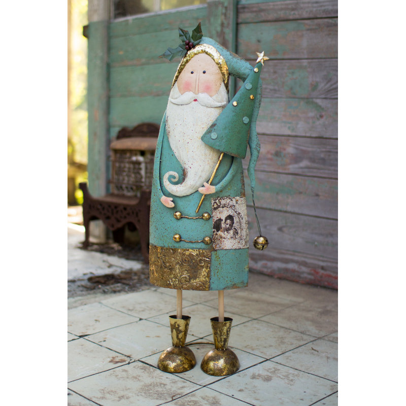 August Grove Painted Metal Santa & Reviews Wayfair.ca